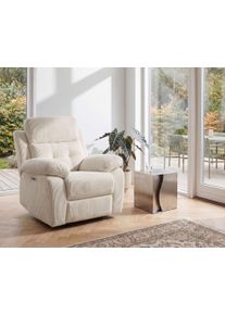 Relaxsessel OTTO HOME "Lannilis mit Liegefunktion, Fernsehsessel", beige (creme), B:97cm H:100cm T:92cm, Cord 100% Polyester, Sessel, Relaxsessel, mit manueller und elektrischer Relaxfunktion, creme
