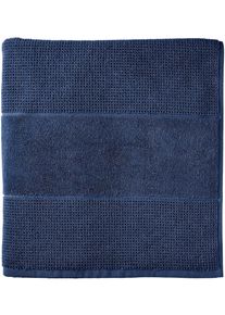 Saunatuch Schiesser "Turin in angesagter Reiskornoptik", blau (dunkelblau), B:75cm L:200cm, Frottier, Frottier, Handt&uuml;cher, Saunatuch, OEKO-TEX MADE IN GREEN