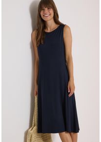 Midikleid Cecil, Damen, Gr. L (42), N-Gr, ohne &Auml;rmel, Jersey, urban dunkelblau, Jersey, Obermaterial: 64% Viskose, 31% Polyester, 5% Elasthan, unifarben, bequem, Rundhals, Kleider Midikleid, &Auml;rmelloses Sommerkleid mit Rundhals und Jersey