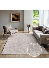 Designteppich the carpet "Rio", beige, B:240cm H:15mm L:340cm, Polyester, Teppiche, Designteppich, Hoch-Tief-Effekt