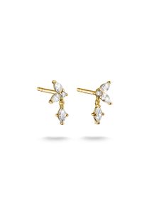 Paar Ohrstecker Thomas Sabo "gelbgoldfarben", gold (gelbgoldfarben, wei&szlig;, wei&szlig;), Ohrringe, Damen, Metall, Paar Ohrstecker, mit Zirkonia (synth.)