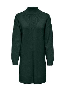 Strickkleid Only "ONLPRINCESS LS HIGHNECK DRESS KNT", Damen, Gr. S, N-Gr, Langarm, Strick, gr&uuml;n (scarab detail:melange), Strick, Obermaterial: 50% Viskose, 27% Nylon, 23% Polyester, meliert, regular fit Midi, Rundhals, Kleider Strickkleid, Viskosemischung, regular fit