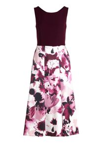 Cocktailkleid Vera Mont "Cocktailkleid mit ausgestelltem Rock", Damen, Gr. 36, EURO, bunt (patch lila, lila), Obermaterial: 100% Polyester PES., Kleider Cocktailkleid