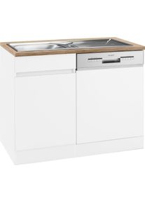 Sp&uuml;lenschrank Optifit "Roth", grau (wei&szlig;, wei&szlig;, wildeichefarben), B:110cm H:88cm T:60cm, Schr&auml;nke, Sp&uuml;lenschrank, Breite 110 cm