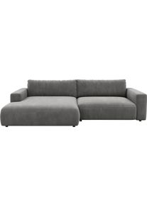 Ecksofa Musterring "LUCIA zeitlos, bequem, sch&ouml;ne Detailverarbeitung Breite 296cm, L-Form", grau (stone samt), B:296cm H:81cm T:190cm, Flachgewebe VALMONT (60% Baumwolle/40% Leinen);Leder PURO, pigmentiertes Leder;Microfaser CRONA (100% Polyester);Flachgewebe FLORIS (100% Polyester);Leder BAX, pigmentiertes Leder, Sofas, Ecksofa