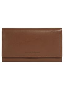 Geldb&ouml;rse Bruno Banani "Bruno Banani Damen echt Leder", Damen, braun, Leder, leicht gl&auml;nzend, unifarben, Kleinlederwaren Geldb&ouml;rse, echt Leder
