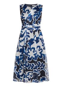 BETTY & CO Chiffonkleid BETTY & CO "Chiffonkleid ohne Arm", Damen, Gr. 42, EURO, bunt (wei&szlig;, dunkelblau), Obermaterial: 100% Polyester PES., Kleider Chiffonkleid