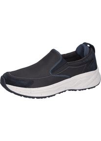 Waldl&auml;ufer Slipper WALDL&Auml;UFER "H-PABLO", Herren, Gr. 7,5 (41), Leder Textil, schwarz (dunkelblau), Textil, Veloursleder, unifarben, Schuhe Slipper, Slip-on Sneaker, Schlupfschuh in Komfortweite H (= sehr weit)