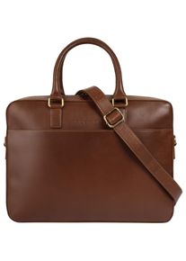 Aktentasche Bugatti "Bugatti Herren, Damen REMO echt Leder", Gr. B/H/T: 41cm x 29cm x 8cm onesize, braun (cognac), Leder, leicht gl&auml;nzend, unifarben, Taschen Aktentasche, echt Leder