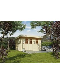 Gartenhaus Konifera "Sirius", beige (natur), Fu&szlig;boden im Gartenhaus, ohne Dacheindeckung, Holzwerkstoff, Gartenh&auml;user, Gartenhaus, Inklusive Fu&szlig;boden
