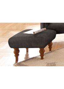 Hocker Home Affaire "Lord", grau (anthrazit), B:59cm H:38cm T:59cm, Luxus-Microfaser Lederoptik (100% Polyester);Struktur fein 100% Polyester), Hocker, Hocker, mit echter Chesterfield-Knopfheftung