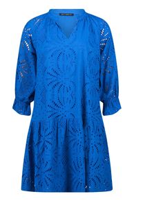 Midikleid Betty Barclay "Stufenkleid mit 3/4 Arm", Damen, Gr. 36, EURO, blau (adria blau), Obermaterial: 100% Baumwolle CO., Kleider Midikleid