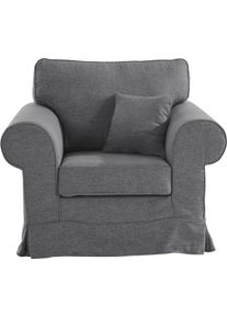 Sessel OTTO HOME "Shadmoor", grau (dunkel grau), B:102cm H:102cm T:92cm, 100% Polyester, Sessel, Sessel, Hussenoptik, in uni oder mit Blumendruck, passend zur Shadmoor-Serie