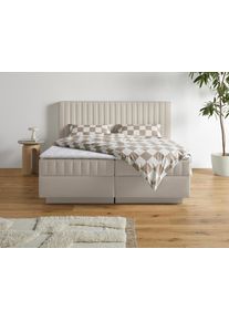 Boxbett HOMSY BY ANA JOHNSON "Moonio inkl. Bettkasten", beige (creme), B:227cm L:214cm, Komplettbetten, Boxbett, erh&auml;ltlich in verschiedenen Breiten und H&auml;rtegraden