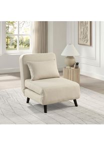 Sessel OTTO HOME "Robby", beige (creme), B:75cm H:83cm T:85cm, Sessel, Sessel, inkl. Schlaffunktion, mehrfach verstellbar, Strukturbezug