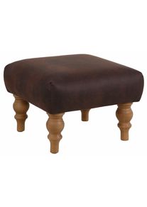 Hocker Home Affaire "Lord", braun, B:59cm H:38cm T:59cm, Luxus-Microfaser Lederoptik (100% Polyester);Struktur fein 100% Polyester), Hocker, Hocker, mit echter Chesterfield-Knopfheftung