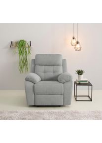 Relaxsessel OTTO HOME "Lannilis mit Liegefunktion, Fernsehsessel", grau (hellgrau), B:97cm H:100cm T:92cm, Webstoff 95% Polyester 5% Nylon, Sessel, Relaxsessel, mit manueller und elektrischer Relaxfunktion, hellgrau