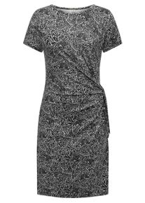 Shirtkleid Ragwear "Shirtkleid Knotta Print", Damen, Gr. S, N-Gr, blau (midnight), Obermaterial: 95% Viskose CV. 5% Elasthan EL., Kleider Shirtkleid