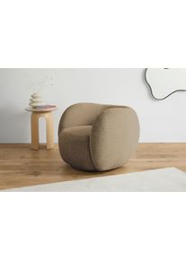 Sessel HOMSY BY ANA JOHNSON "Pebbla, exklusiver, formsch&ouml;ner Designsessel, Drehsessel", taupe, B:95cm H:75cm T:90cm, 100% Polyester, Sessel, Sessel, Mit oder ohne Drehfunktion, in Luxus-Microfaser oder Chenille