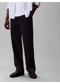 Cordhose Calvin Klein Jeans "90S STRAIGHT", Herren, Gr. 32, L&auml;nge 34, schwarz (blau nights), Cord, Obermaterial: 100% Baumwolle, unifarben, straight fit lang, Hosen Cordhose, mit geradem Bein, reine Baumwolle