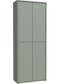 Schuhschrank FORTE "Alice Springs, Schuhschrank, H&ouml;he 191,9 cm, 4 T&uuml;ren, viel Platz", gr&uuml;n (salbei), B:74,5cm H:191,9cm T:34,9cm, Holzwerkstoff, Schr&auml;nke, Schuhschrank, Stauraumschrank, Mehrzweckschrank, Breite 74,5 cm, mit 8 B&ouml;den