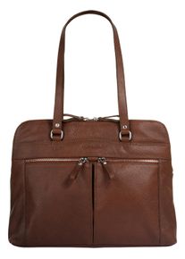 Aktentasche Betty Barclay "Betty Barclay Damen echt Leder", Damen, Gr. B/H/T: 39cm x 30cm x 9cm onesize, braun (cognac), Leder, leicht gl&auml;nzend, Taschen Aktentasche, echt Leder