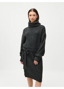 Strickkleid LEGER "Colleen, LeGer by Lena Gercke", Damen, Gr. 42, N-Gr, Langarm, Strick, grau (chateau gray), Strick, Obermaterial: 56% Polyacryl, 44% Polyamid, regular fit knielang, Rundhals, eingesetzt gerader Abschluss, Kleider Strickkleid, Regular fit mit Rundhalsausschnitt