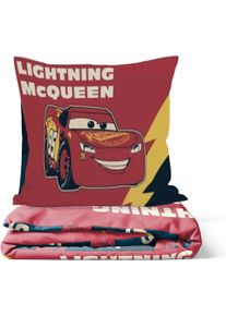 Bettw&auml;sche Disney Cars "Cars Race Rescue", rot, B/L: 137cm x 200cm, 1 Stk., 1 Stk., Baumwoll-Leinen Mix, B/L: 80cm x 80cm, 2, Baumwoll-Leinen Mix, Obermaterial: 100% Baumwolle, Bettw&auml;sche, Bettw&auml;sche