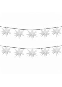 OTTO HOME LED-Lichterkette "10er 3D-Sterne, Timer, L&auml;nge 4,5m, Rot, Wei&szlig; oder Gelb, Indoor Outdoor", wei&szlig;, Flammen 10 Stk., Gesamtl&auml;nge 7,5m, Lichterketten, mit Zeitschaltuhr, 4,5 m beleuchtet & 3 m Zuleitung, innen, au&szlig;en, LED-Lichterkette