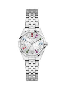 Quarzuhr Guess "ADELAIDE", bunt (silberfarben, silberfarben), Armbanduhren, Damen, silberfarben, Quarzuhr, Armbanduhr, Damenuhr, Edelstahlarmband, analog