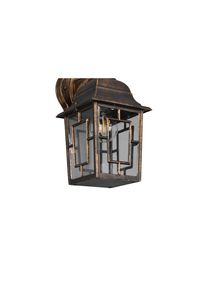 Trio Leuchten , Rostfarben, Klar , Metall, Glas , 19.5x30x15 cm ,