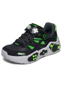 Sneaker Skechers "GAMETRONIX 3.0", Jungen, Gr. 27, atmungsaktiv, schwarz, limette, Lederimitat, Schuhe Sneaker, Klettschuh, Gr&ouml;&szlig;enschablone zum Download