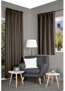 Vorhang Home Wohnideen "ESKAMIO, 1 St&uuml;ck, blickdicht, Leinenstruktur" Gr. 6, braun, B:270cm H:245cm, Polyester, Gardinen, Vorhang, Thermo, Blickdicht, Leinenstruktur, &Uuml;berbreite
