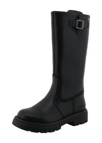Stiefel Tom Tailor, M&auml;dchen, Gr. 36, w&auml;rmend, schwarz, Lederimitat, Schuhe Stiefel, Langschaftstiefel mit Schmucksteinen an der Sohle verziert