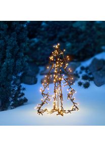 LED Baum OTTO HOME "LED-Outdoor Tannenbaum CALLANA", braun (schwarz), H:45cm &Oslash;:32cm, Leuchten, LED Baum, Timer, IP44, Metallrahmen, 5 m Zuleitung