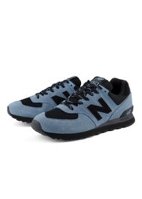 Sneaker New Balance "574", Herren, Gr. 44, blau (zinc blau, schwarz), Leder, Synthetik, Schuhe Sneaker