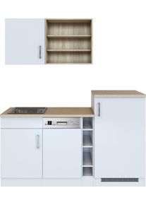 K&uuml;che KOCHSTATION "KS-Mali", wei&szlig; (k&uuml;che: wei&szlig;, front: wei&szlig;, korpus: wei&szlig;, arbeitsplatte: eiche sonoma), B:170cm H:200cm T:60cm, Komplettk&uuml;chen-Sets, K&uuml;che, Breite 170 cm, mit E-Ger&auml;ten