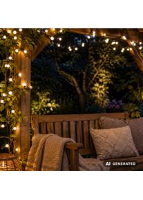 OTTO HOME LED-Lichterkette "Clusterlichterkette mit Kugel LEDs, 3/6/2/18/24 m L&auml;nge, bunt, 11 Modi", gelb (schwarz), Dioden 300 Stk., Gesamtl&auml;nge 6m, Lichterketten, warmwei&szlig; & pastellfarbig, IP44, 11 Funktionen, Memory Funktion, LED-Lichterkette