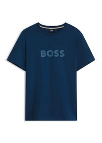 Strandshirt BOSS "T-Shirt RN", Herren, Gr. XL, blau (navy 418), Jersey, Obermaterial: 100% Baumwolle, regular fit h&uuml;ftbedeckend, Rundhals, Shirts Strandshirt, mit UV Schutz (SPF 50+), Swimwear