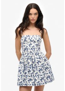 Sommerkleid Superdry "CORSET CAMI MINI DRESS", Damen, Gr. XL, N-Gr, ohne &Auml;rmel, Web, watercolour ditsy navy, Web, Obermaterial: 55% Baumwolle, 45% Lyocell, gebl&uuml;mt, slim fit normal, eckiger Ausschnitt, Kleider Sommerkleid, aus Baumwollmischung, Slim Fit, mit gebl&uuml;mtem Print, ohne &Auml;rmel