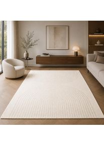 Designteppich OTTO HOME "Soft Dune in Standard- und Premium-Qualit&auml;t, 3D Optik/Hoch-Tief Effekt", beige (cream), B:240cm L:340cm, Polyester, Polypropylen, Teppiche, Designteppich, moderner Wohnzimmer Teppich, hohe Flordichte und angenehm weich