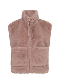 Pl&uuml;schweste Freequent "FQFONY-WAISTCOAT", Damen, Gr. S, pale mauve, Web;Teddy, Obermaterial: 100% Polyester, unifarben, normal h&uuml;ftlang, Rundhals, Westen Pl&uuml;schweste, mit Rei&szlig;verschluss, aufgesetzte Taschen