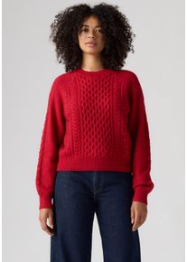 Levi's Rundhalspullover LEVI'S "JOLIE CABLE CREWNECK SWEATER", Damen, Gr. S (36), emboldened, Strick, Obermaterial: 65% Polyester, 29% Polyamid, 6% Wolle, normal, Rundhals, B&uuml;ndchen, Pullover Rundhalspullover, mit Zopfmuster, weicher Materialmix