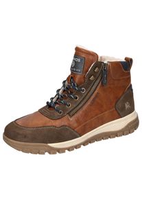 Winterboots Lerros, Herren, Gr. 45, Warmfutter, braun (cognac, braun), Lederimitat, Textil, Schuhe Winterboots, Schn&uuml;rboots, Outdoorboots mit Zierei&szlig;verschluss au&szlig;en
