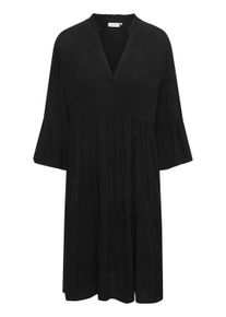 Midikleid Kaffe "Damen Kleid KAmarianah", Damen, Gr. 40, N-Gr, schwarz (schwarz deep), Obermaterial: 100% Viskose LENZING ECOVERO CV LenzEcov., Kleider Midikleid