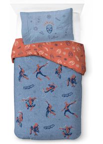 Bettw&auml;sche MARVEL "MARVEL Spider-Man Your Super Hero", bunt (blau), B/L: 137cm x 200cm, 1 Stk., 1 Stk., Baumwoll-Leinen Mix, B/L: 80cm x 80cm, 2, Baumwoll-Leinen Mix, Obermaterial: 100% Baumwolle, Bettw&auml;sche, Bettw&auml;sche