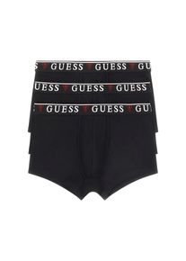 Boxershorts Guess "BRIAN HERO BOXER TRUNK 3 PACK", Herren, Gr. XXL, 3 Stk., Jersey, schwarz (jet schwarz w, frost g), Jersey, Obermaterial: 95% Baumwolle, 5% Elasthan, unifarben, Unterhosen Boxershorts, mit elastischem Logobund
