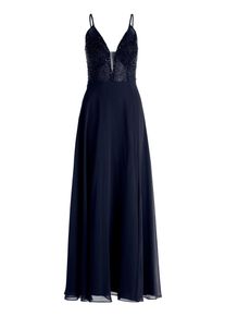 Abendkleid Vera Mont "Abendkleid mit Stickerei", Damen, Gr. 32, EURO, blau (night sky), Obermaterial: 100% Polyester PES., Kleider Abendkleid