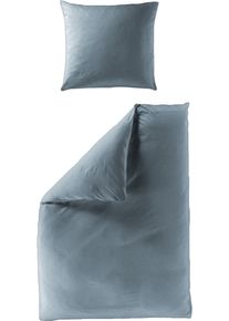Bettw&auml;sche Bierbaum "Bettw&auml;sche 3002", blau (jeans), B/L: 200cm x 220cm, 1 Stk., 2 Stk., Renforc&eacute;, B/L: 80cm x 80cm & 80cm x 80cm, 3, Renforc&eacute;, Obermaterial: 100% Baumwolle, Bettw&auml;sche, Bettw&auml;sche, Renforce stone washed, 100 % Baumwolle, soft touch