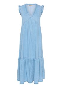 Jeanskleid Culture "Denimkleid CUberteline", Damen, Gr. L, N-Gr, blau (light blau wash), Obermaterial: 90% Baumwolle CO. 10% Lyocell CLY., Kleider Jeanskleid